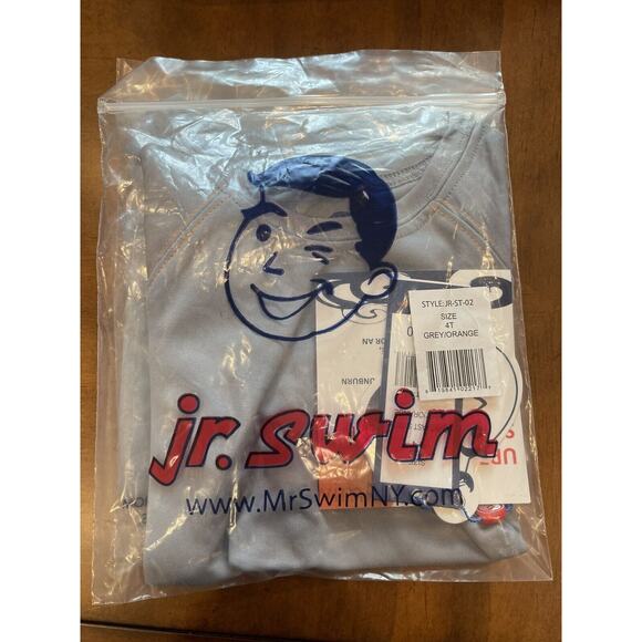Boys Jr Swim Tee Size 4T ~ Grey/Orange UPF 50+ ✨NEW✨ Water Resistant - Picture 9 of 9